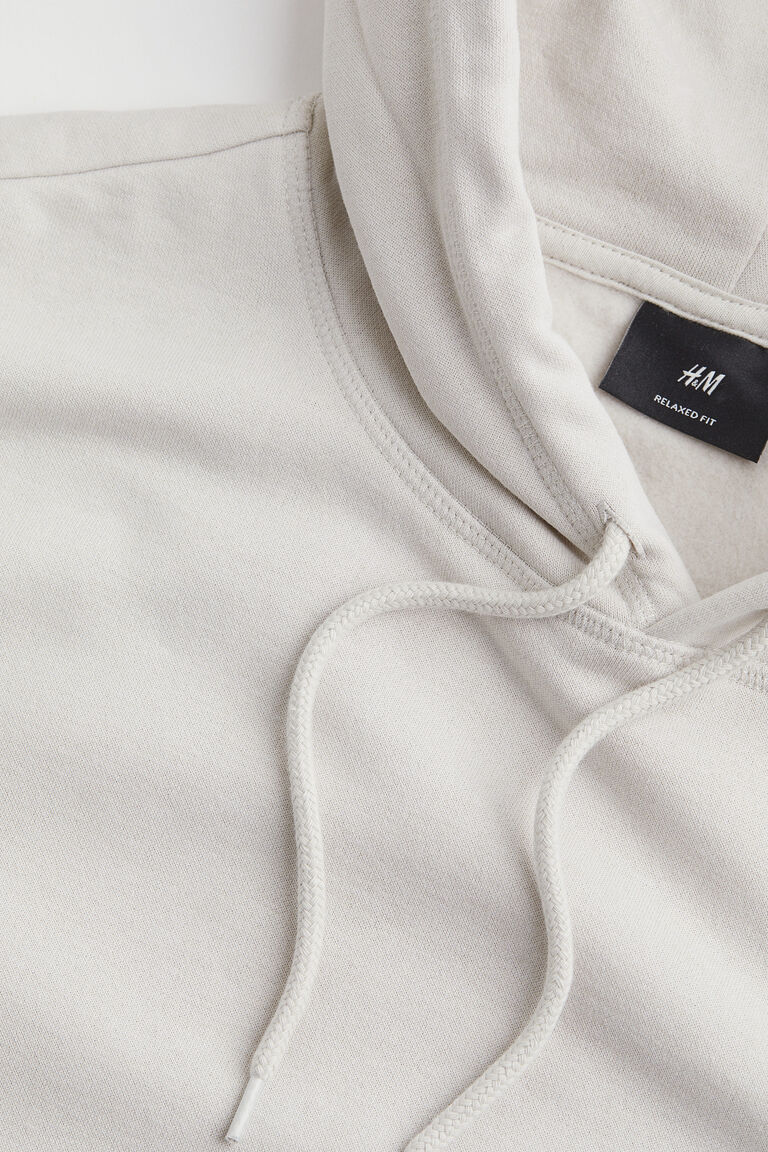 Relaxed Fit Hoodie-STONE-GREY-0970819023