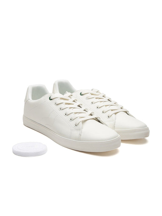 Men White Solid Sneakers - Discount Store