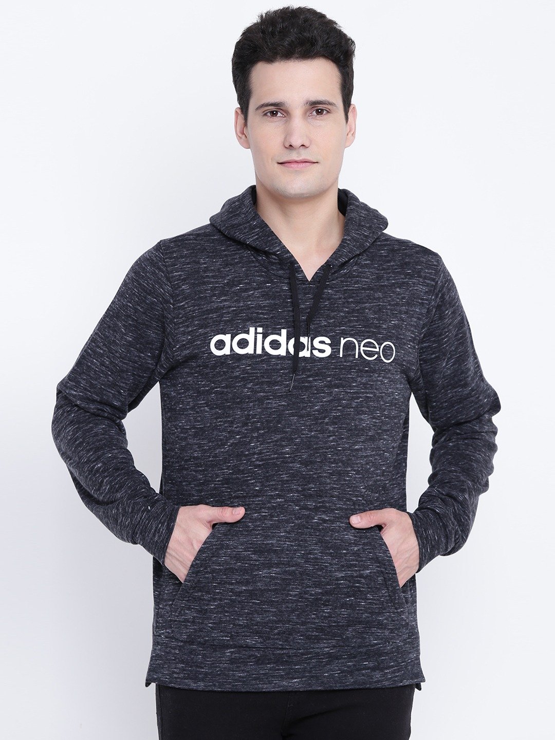 Men Charcoal Grey CE ML Printed Hooded Sweatshirt - Discount Store