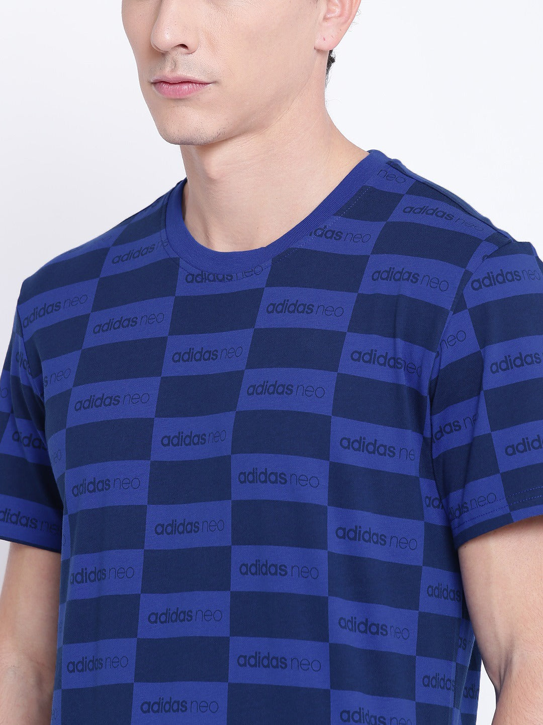 Men Blue FV AOP GR Printed Round Neck T-shirt