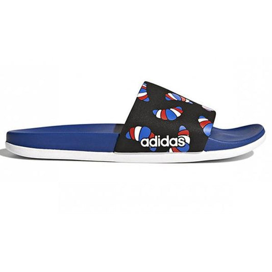 adidas blue graphic slides - Discount Store