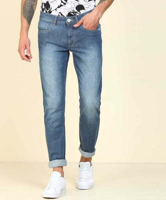 Tapered Fit Men Blue Jeans-FMJNO1019