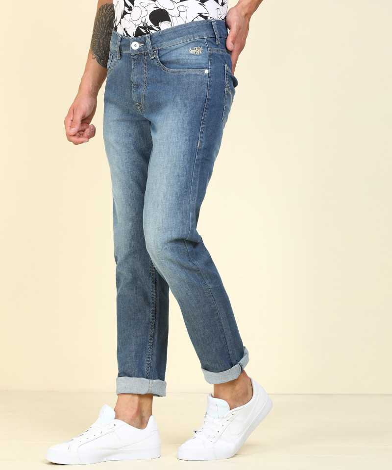 Tapered Fit Men Blue Jeans-FMJNO1019