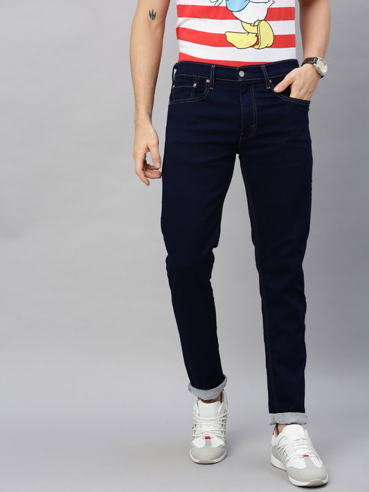 Men Blue 512 Slim Tapered Fit Mid-Rise Clean Look Stretchable Jeans