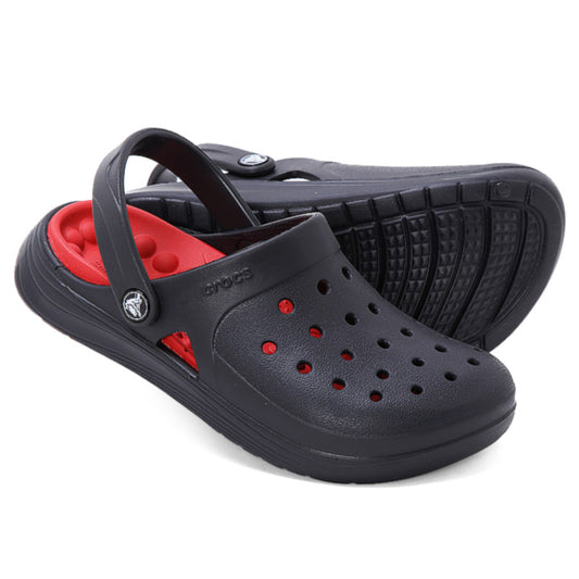 men clog back and red