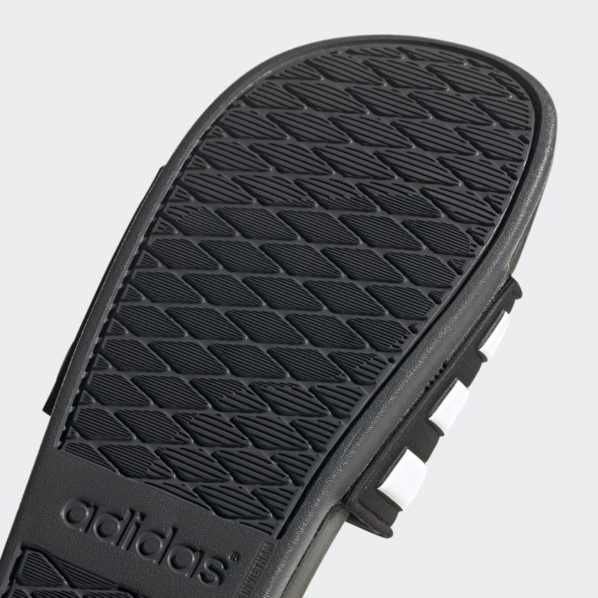 ADILETTE COMFORT ADJUSTABLE SLIDES CORE BLACK / CLOUD WHITE / GREY SIX - Discount Store