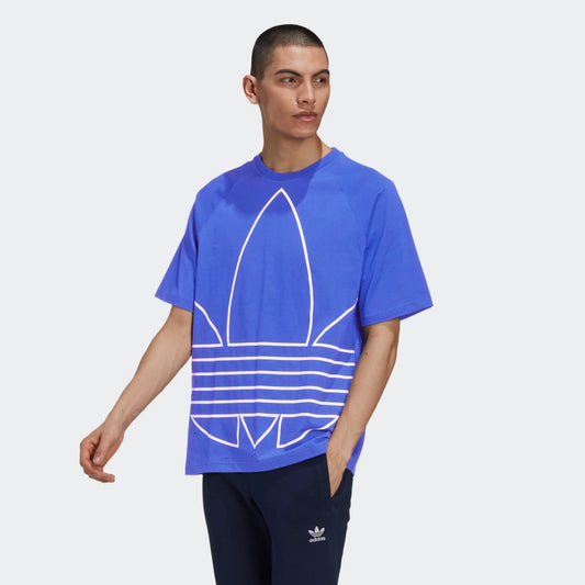 BIG TREFOIL OUTLINE TEE Royal Blue / White-GE6231