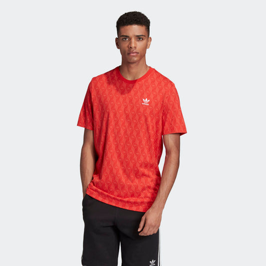 MONO ALLOVER PRINT TEE LUSH RED / STILL ORANGE