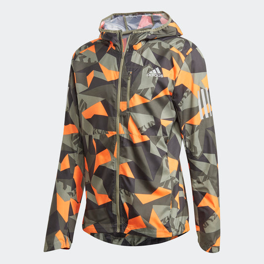 OWN THE RUN CAMO JACKET Legacy Green / App Signal Orange / Black-FT1453