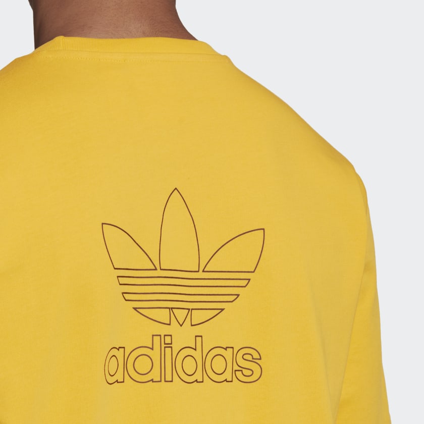 TREFOIL BOXY TEE WITH FRONT AND BACK PRINT Active Gold / Black-Ge0824