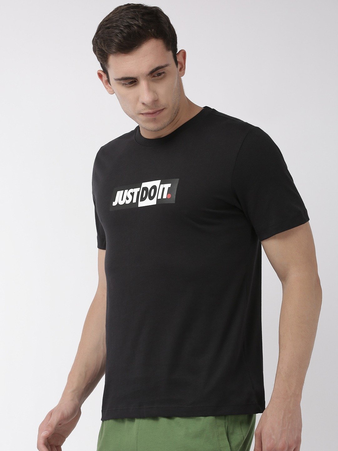 Men Black Printed Round Neck NSW JDI BUMPER T-shirt - Discount Store