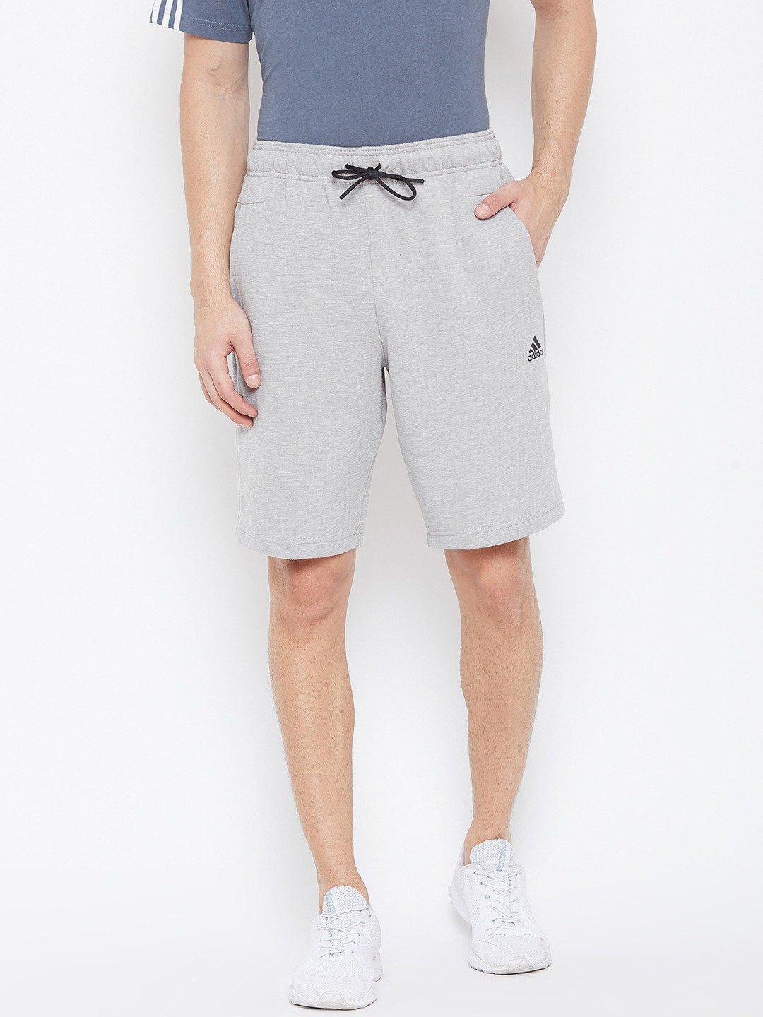 Men Grey Solid ID Stadium Solid Shorts - Discount Store