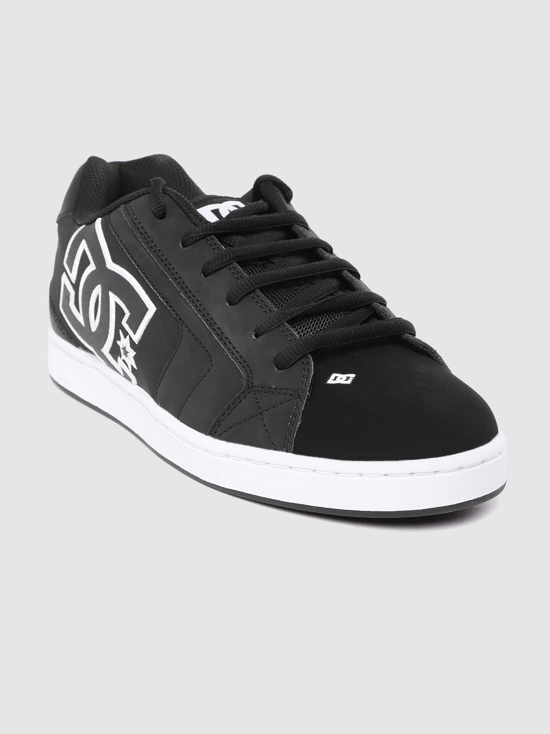 Men Black Solid Leather Sneakers - Discount Store