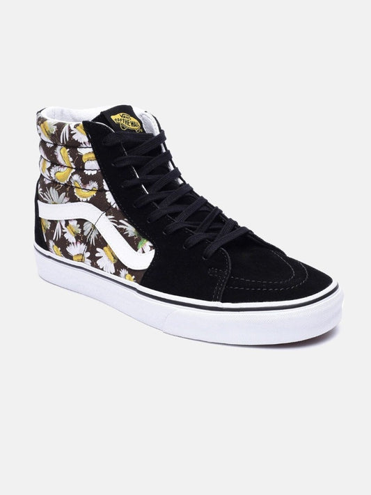 Unisex Black Printed High-Top Sneakers-71002850