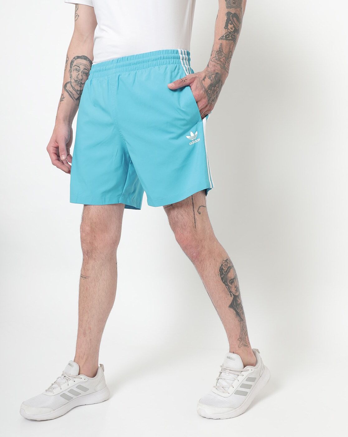 Logo Print Shorts with Insert Pockets-Hb9533