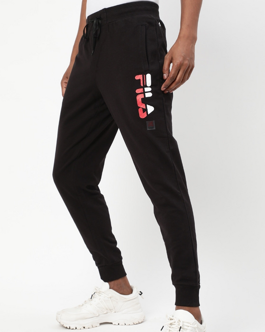 Logo Print Joggers with Slip Pockets-12011918002