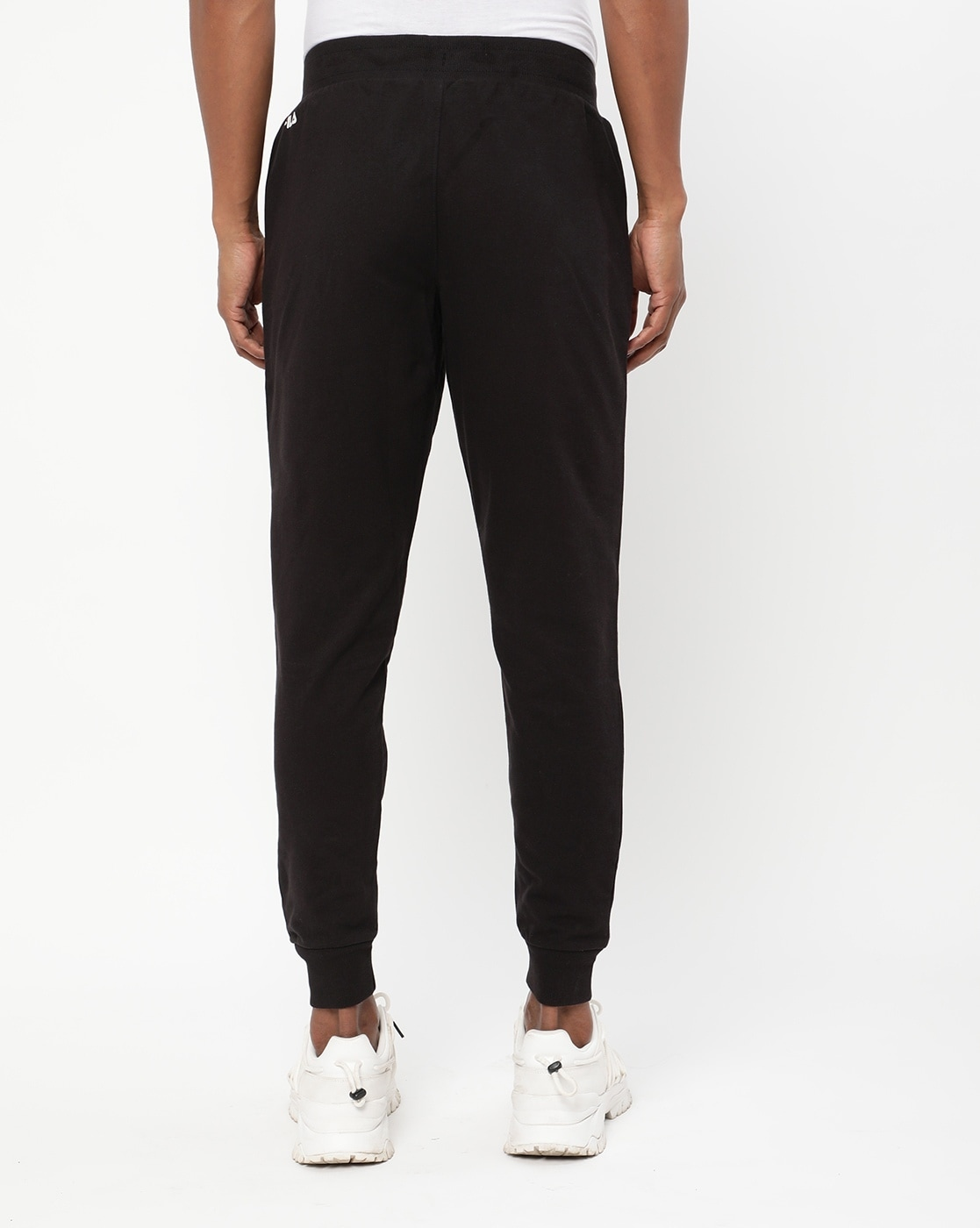 Logo Print Joggers with Slip Pockets-12011918002