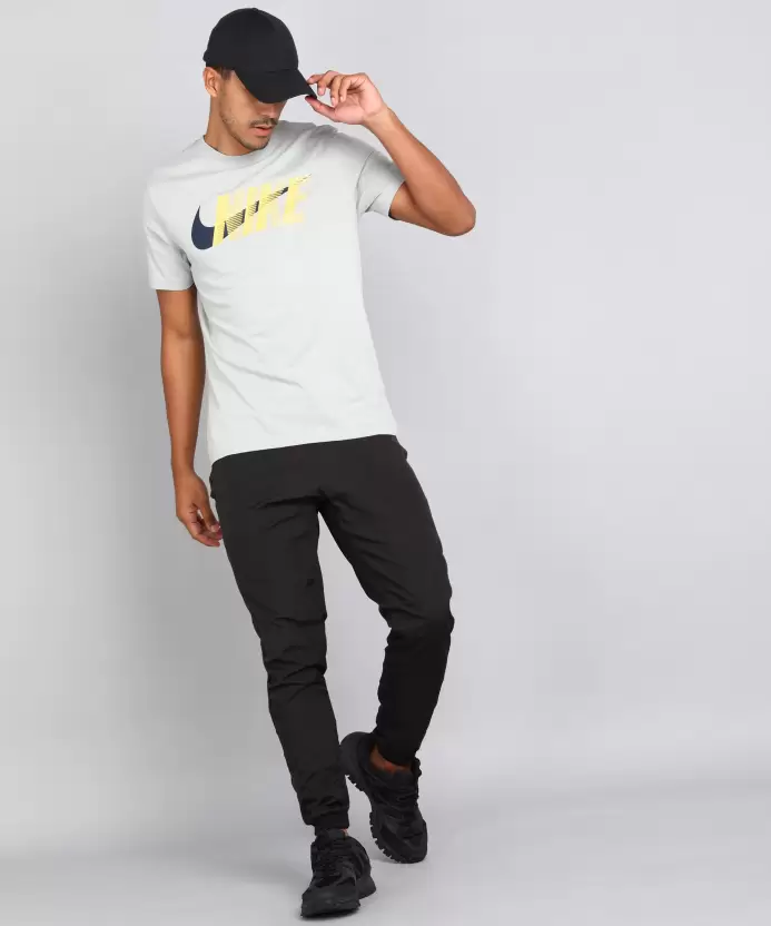 Men Printed, Typography Round Neck Grey T-Shirt-Dv2320-063