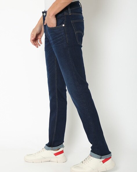 Washed Slim Fit Jeans-65504-0559