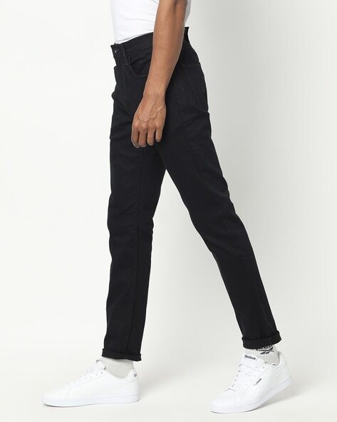 Slim BLACK Tapered Fit Jeans with Button Closure59224-0039