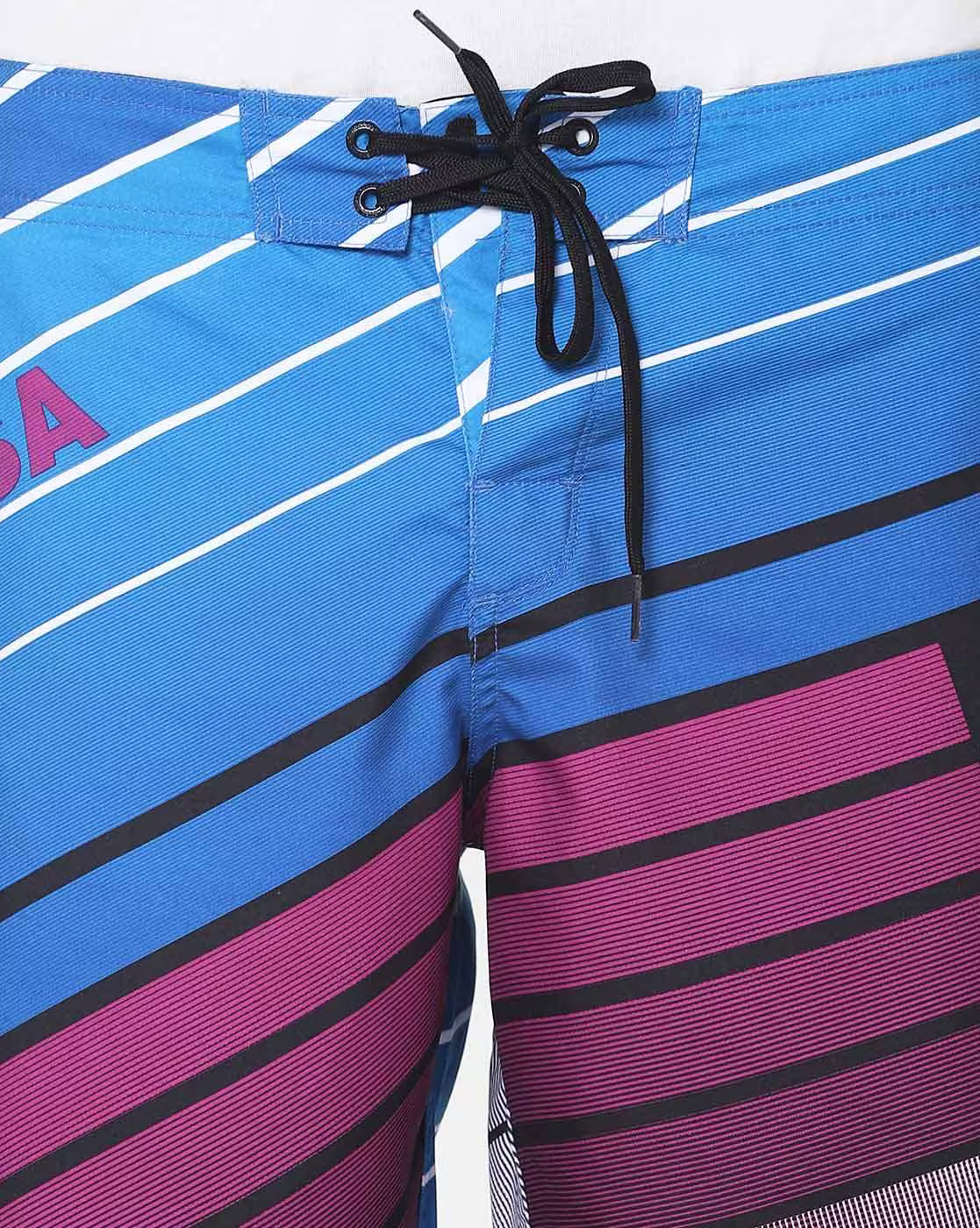 Mid-Rise Colourblock Shorts with Drawstring Waistband-Edybs03076