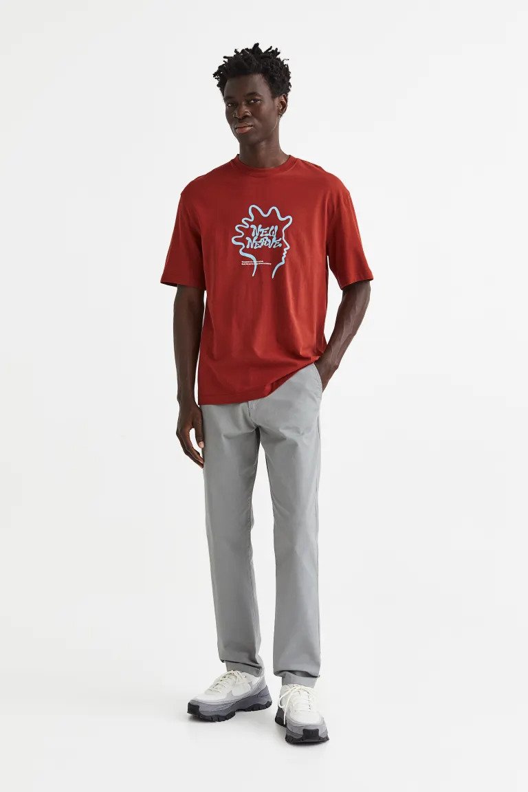 Relaxed Fit Printed T-shirt-1102720011