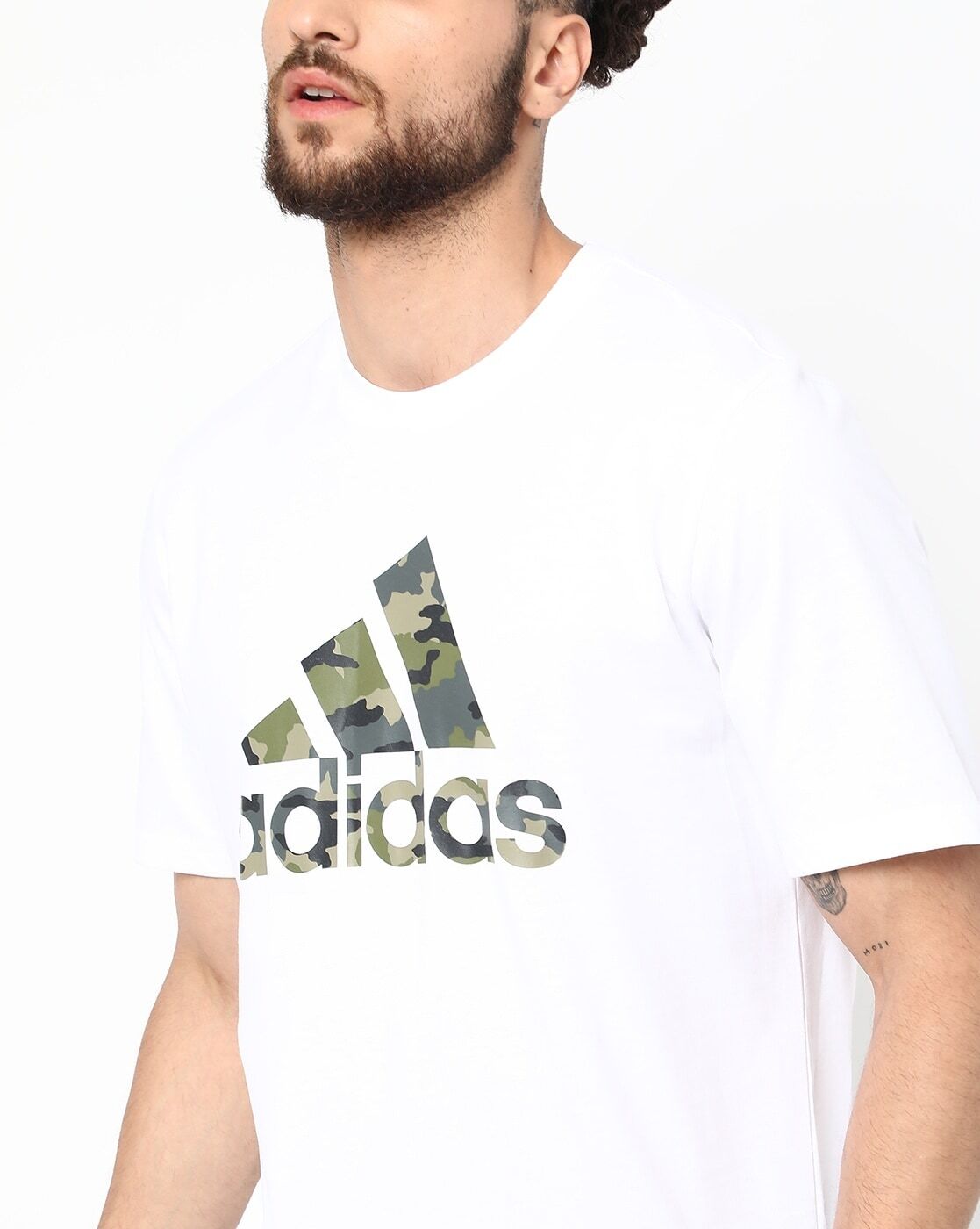 Camouflage Print Crew-Neck T-shirt-He2371