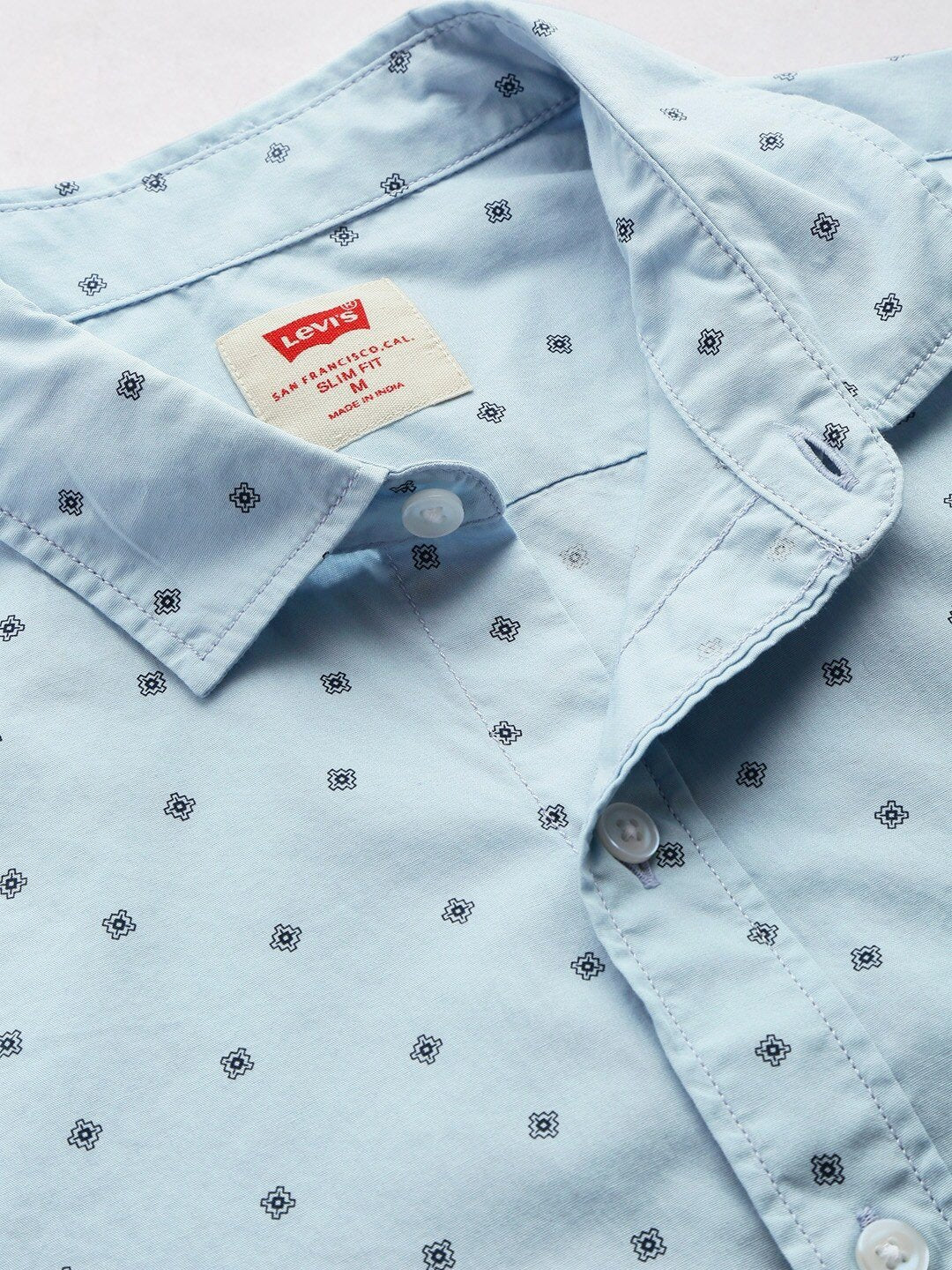 Men Blue Slim Fit Printed Casual Shirt-32908-0120