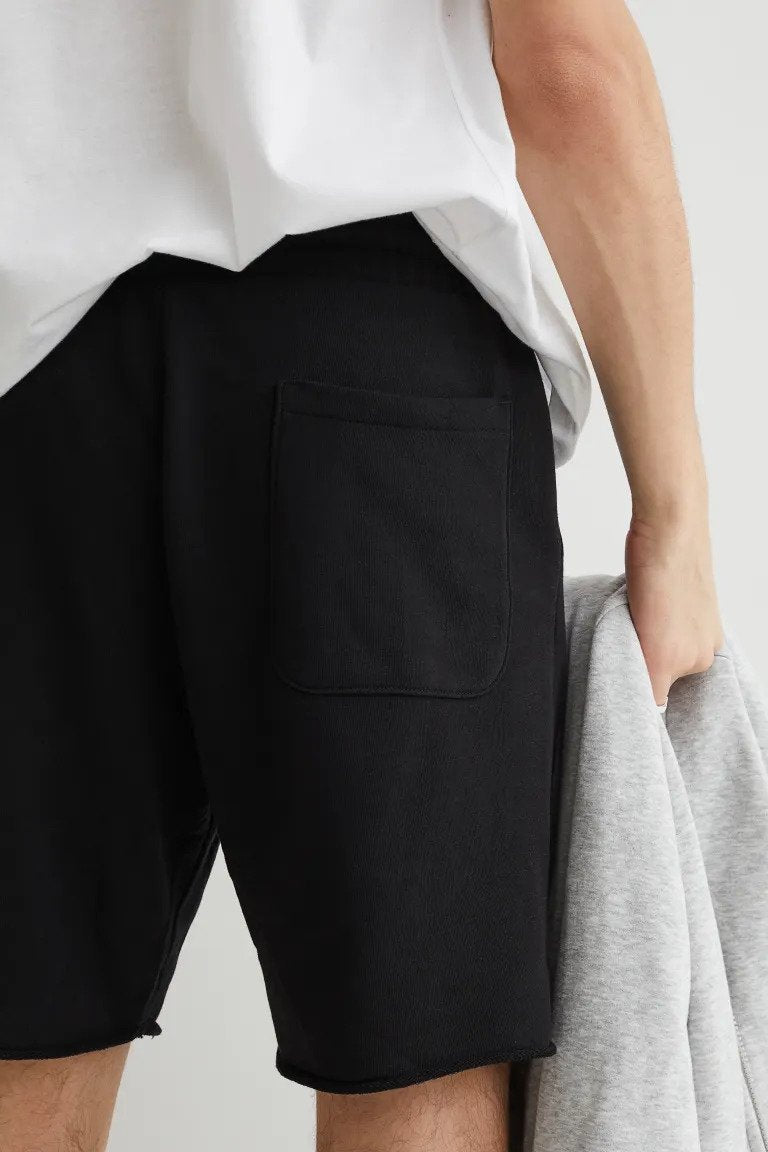 Regular Fit Sweatshirt shorts -Black-0967417001