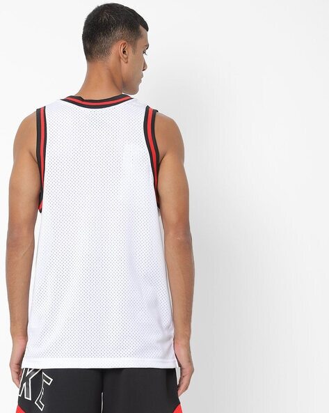 Mesh Tank Crew-Neck T-shirt with Brandin-CT5606-100