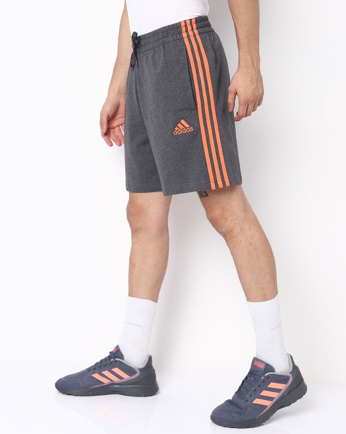Heathered Flat-Front Shorts with Insert Pockets-Gu4981