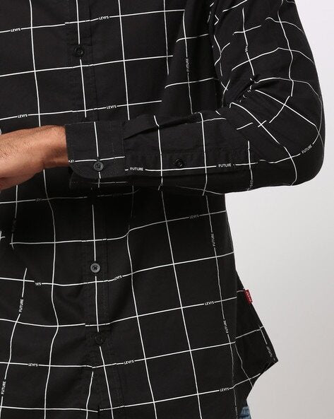 Checked Slim Fit Shirt-17658-0083