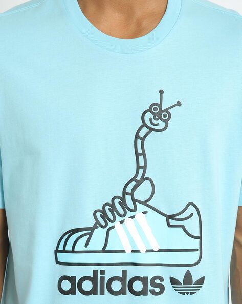 Worm Graphic Print Crew-Neck T-shirt-Gn2156