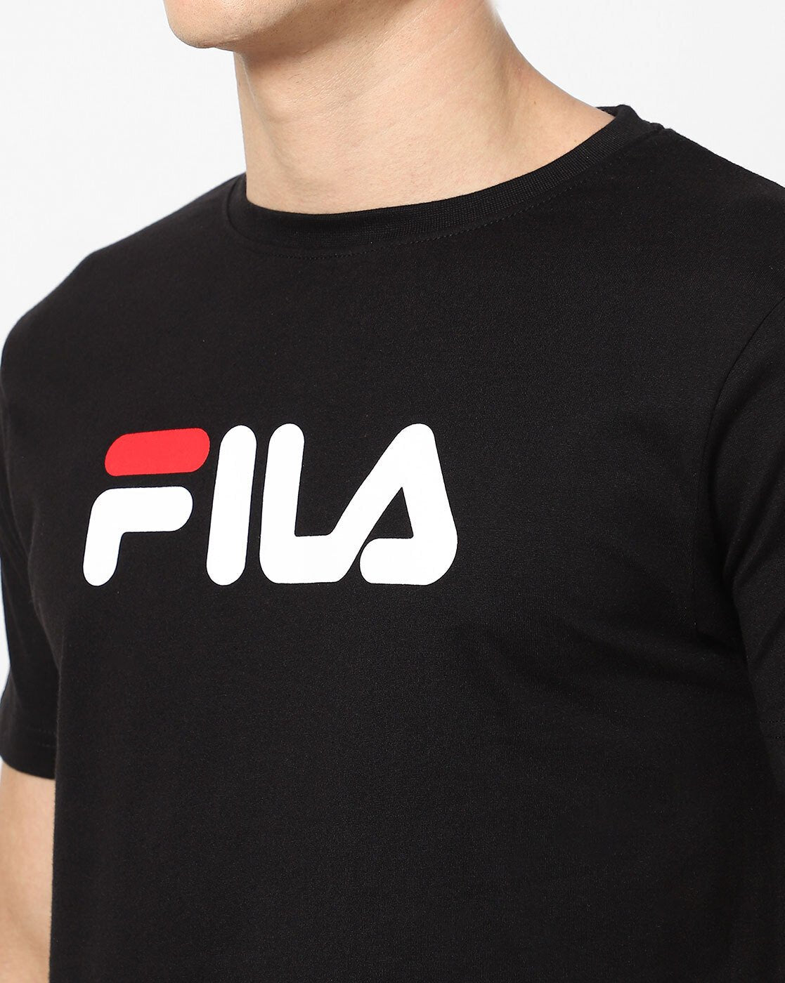 Falcon Logo Print Crew-Neck T-shirt-Falcon black