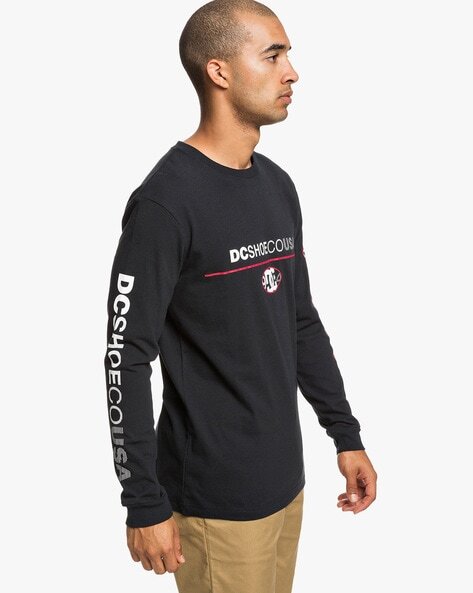 Typographic Print Crew-Neck T-shirt-Edyzt03940