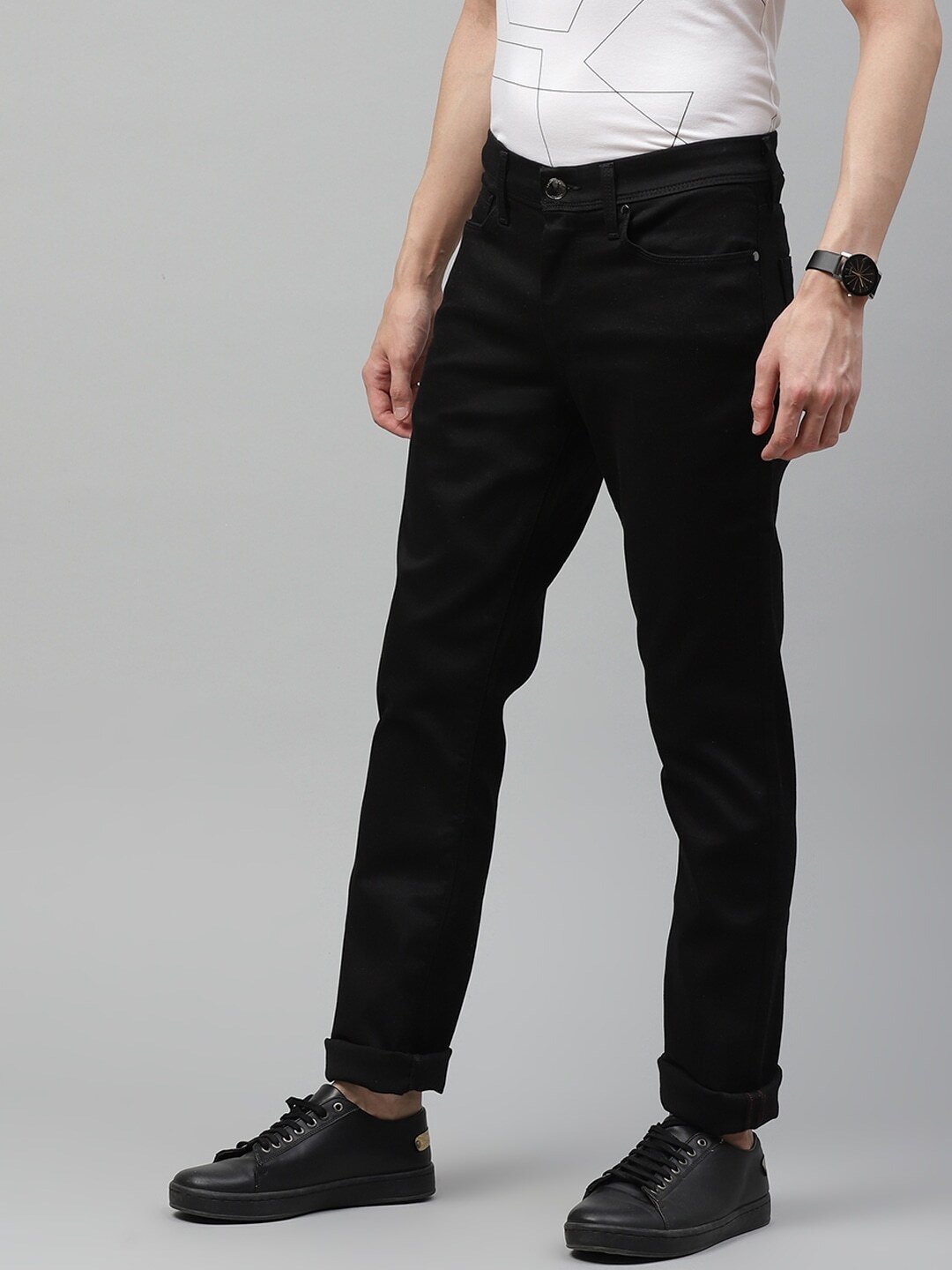 Men Black Slim Fit Stretchable Sustainable Jeans-22573-0007