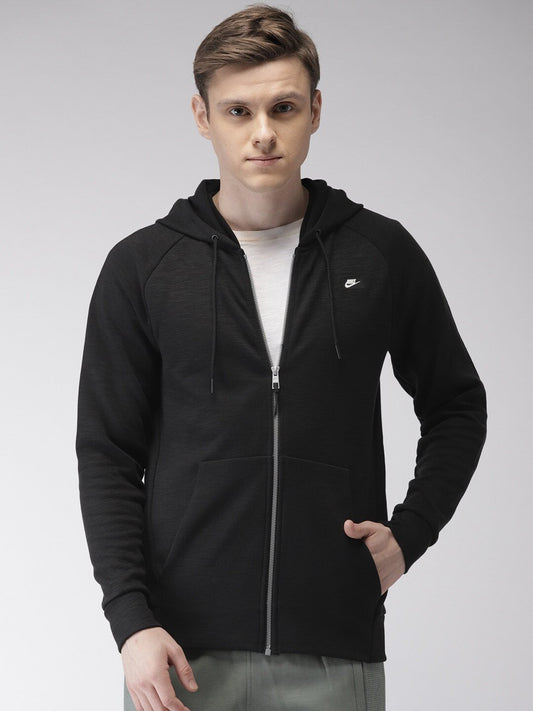 Nike Men Black Standard Fit AS M NSW OPTIC HOODIE FZ Sporty Jacket-928476-011