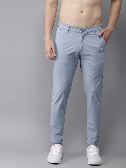 Men Blue Slim Fit Chinos-8890405