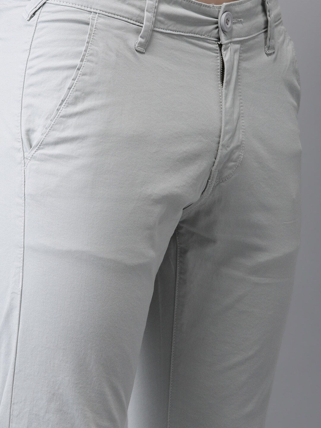 Men Grey Slim Fit Chinos-9089099
