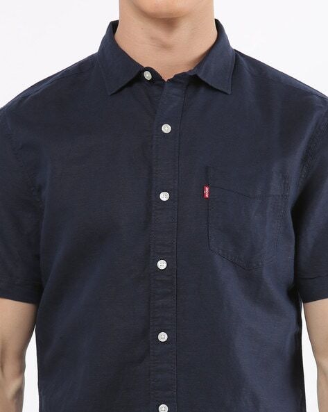 Slim Fit Shirt with Patch Pocket-32908-0076