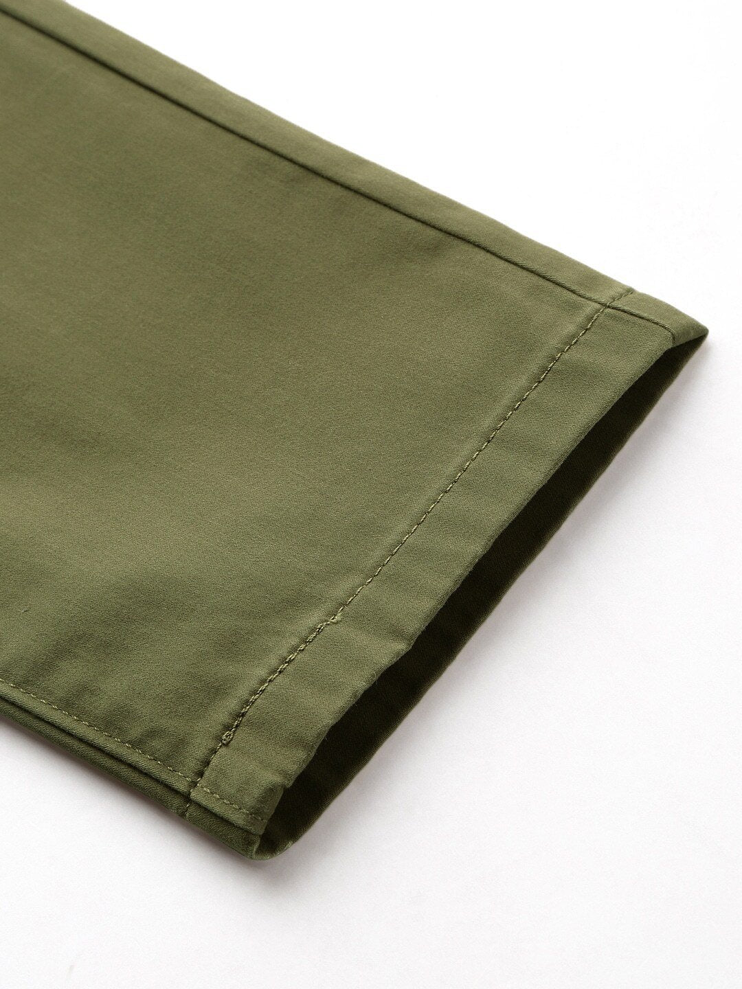 Men Olive Green 512 Slim Tapered Fit Solid Regular Trousers-52288-0003