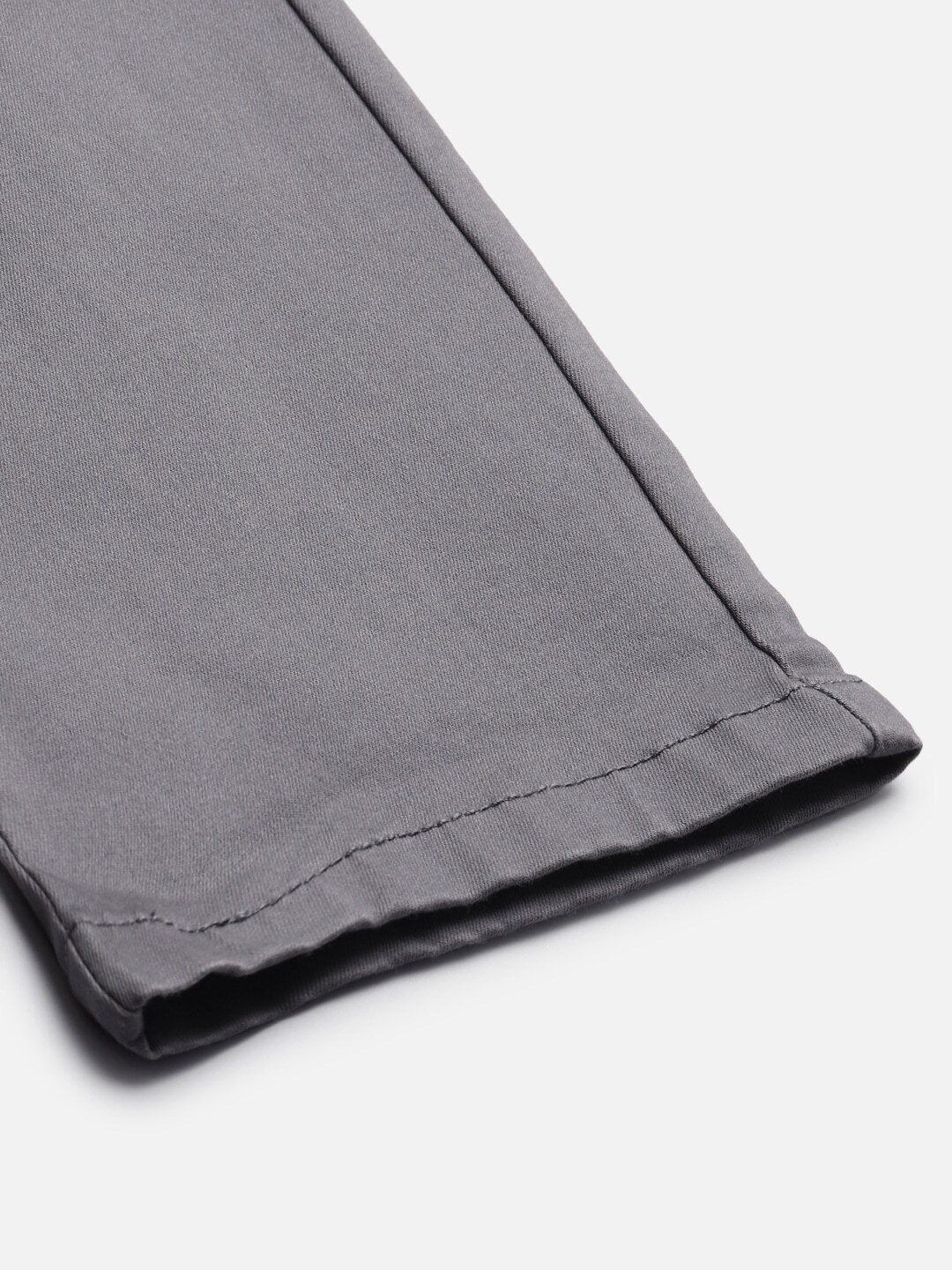 Men Grey Tapered Fit Chinos Trousers-22579-0005