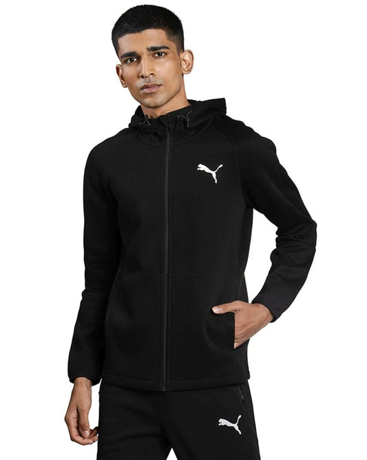 Slim Fit Evostripe Zip-Front Hoodie-585812 01