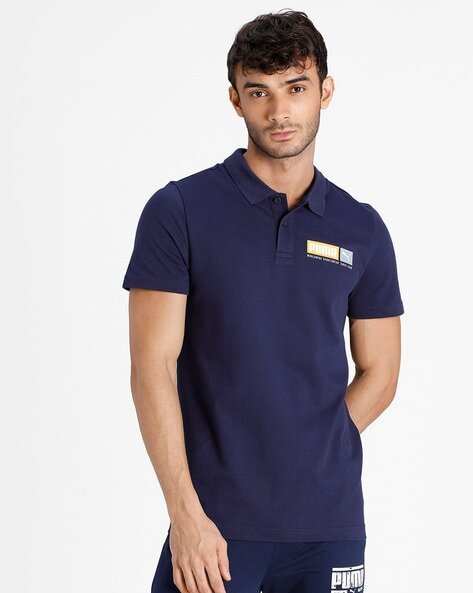 Polo T-shirt with Brand Print-847785 02
