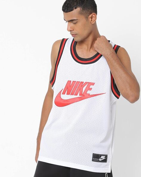 Mesh Tank Crew-Neck T-shirt with Brandin-CT5606-100