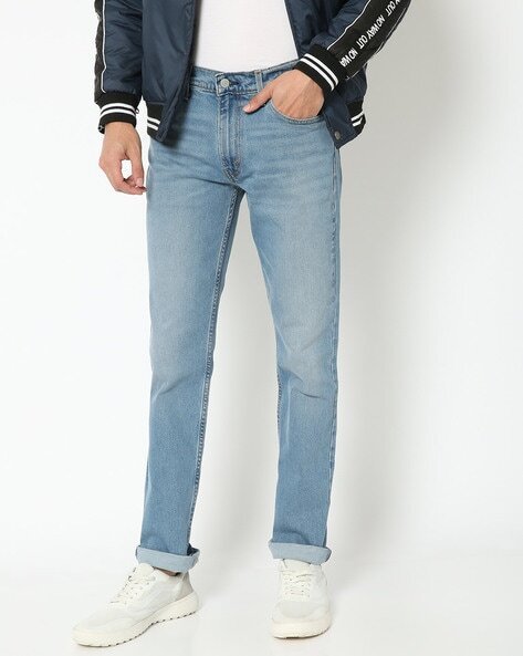 Washed Slim Fit Jeans-18298-1015