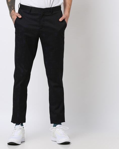 Amaze Printed Slim Fit Flat-Front Trousers-1970418001