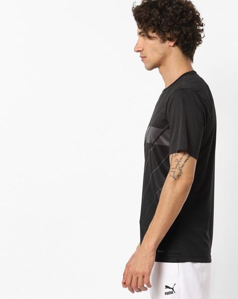 Graphic Print Crew-Neck T-shirt-656465-06