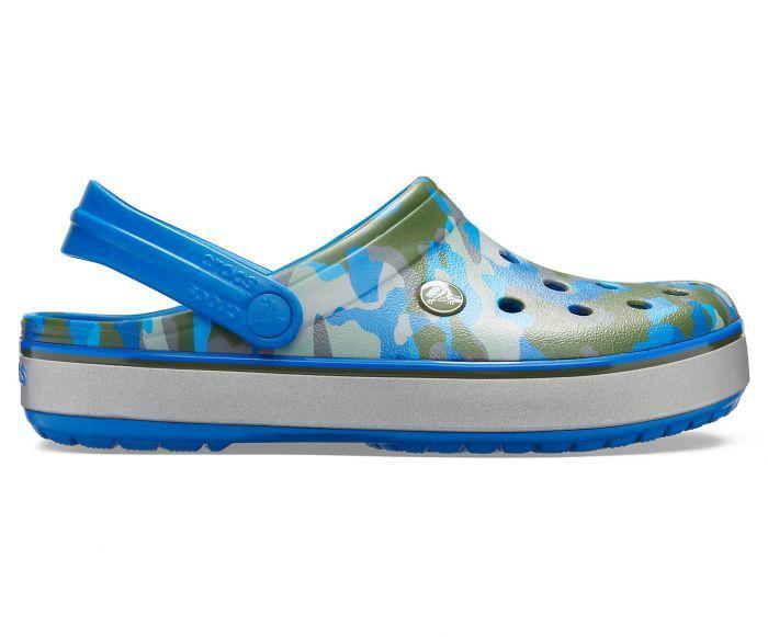 Crocband Printed Bright Cobalt/Army Green Unisex Clog-205834-4JU - Discount Store