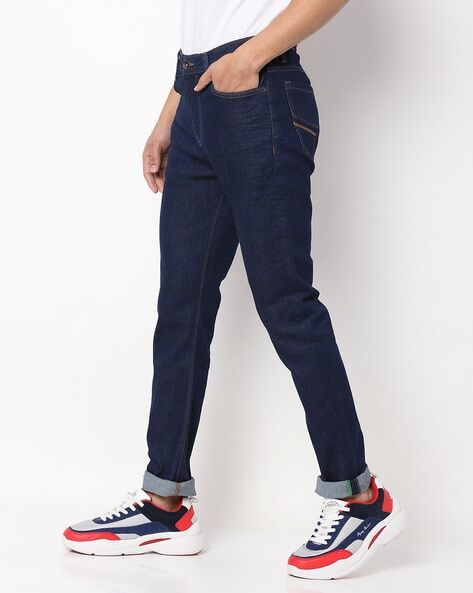 Washed Jeans with Button Closure-20A4L2EC7220I